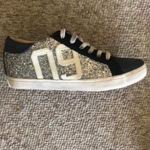 Sparkly black, white & silver fashion sneakers